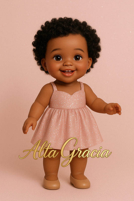 Poupée Alta Gracia – Bébé Fille Robe Rose Pailletée